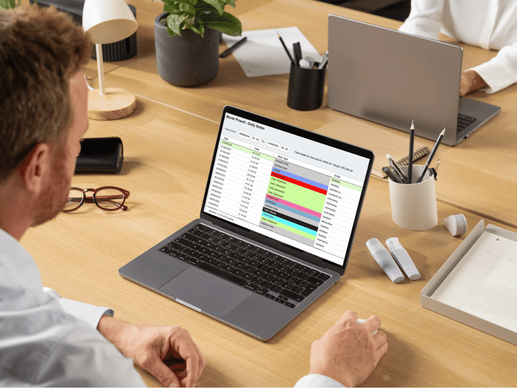 Daily care notes recording in Fusion care home software